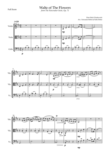 Waltz of The Flowers - from Nutcracker (P. I. Tchaikovsky) for String Trio (arr. Fernando Britto, Fabio Britto)