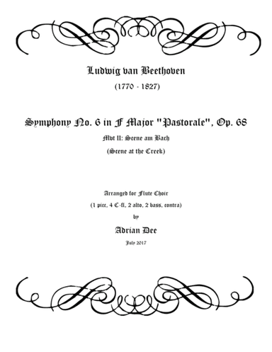 Symphony No. 6 "Pastorale" Mvt 2 for Flute Choir (arr. Adrian Dee)