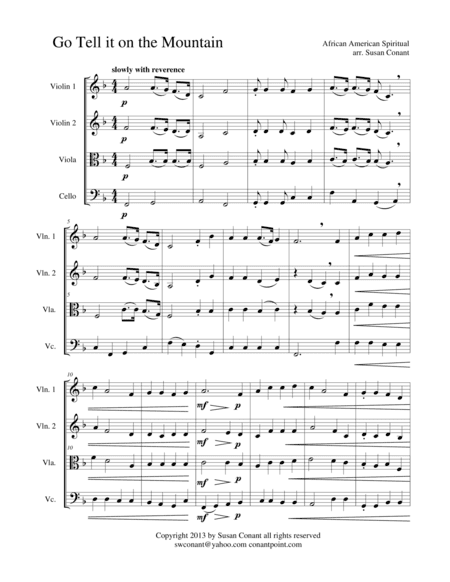 Go Tell it on the Mountain (arr. Susan Conant)