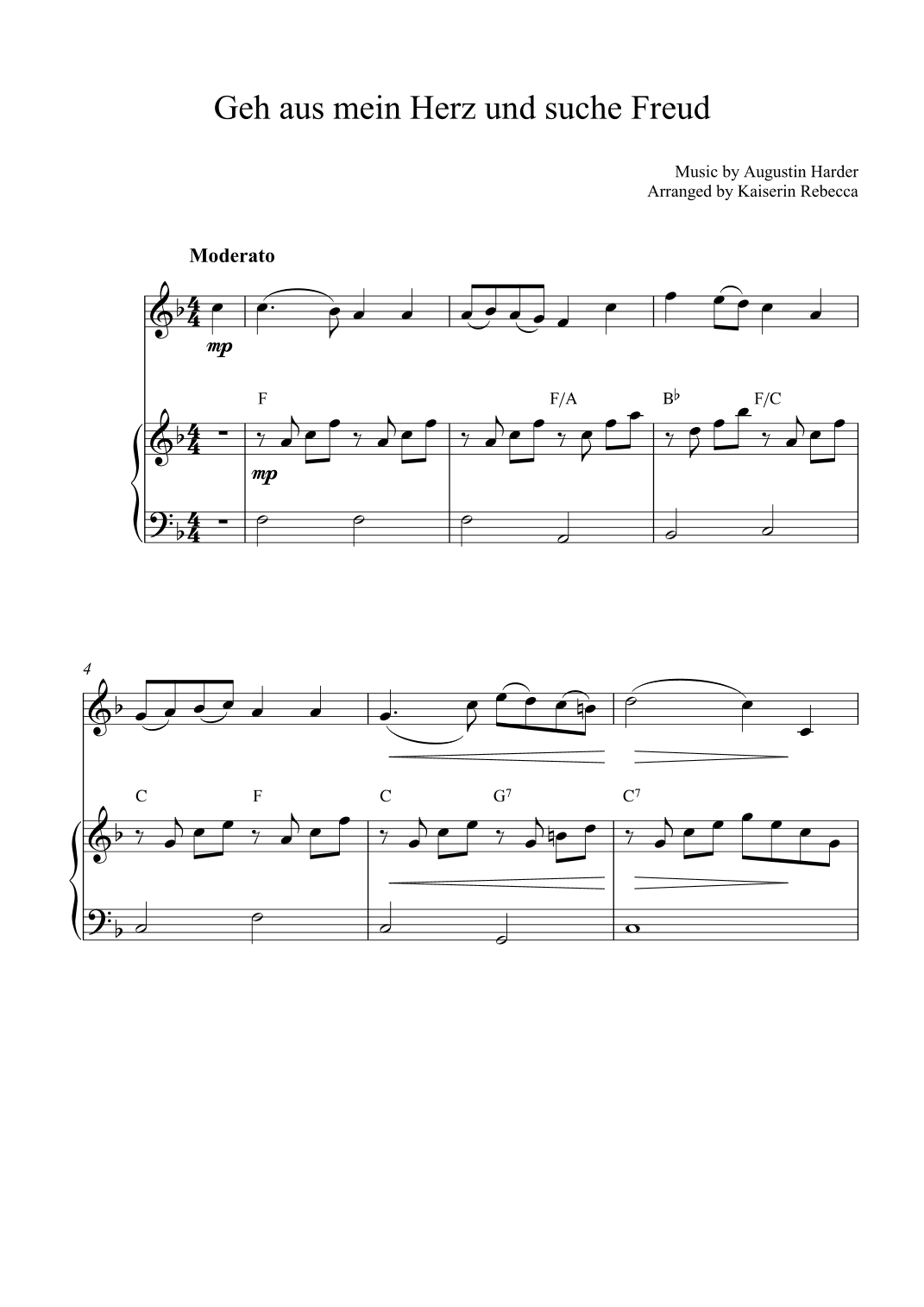 Geh aus mein Herz und suche Freud (arr. Kaiserin Rebecca)