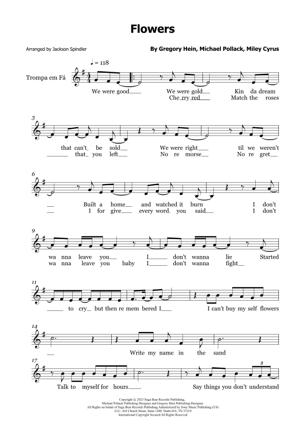 Flowers (arr. Jackson Spindler)