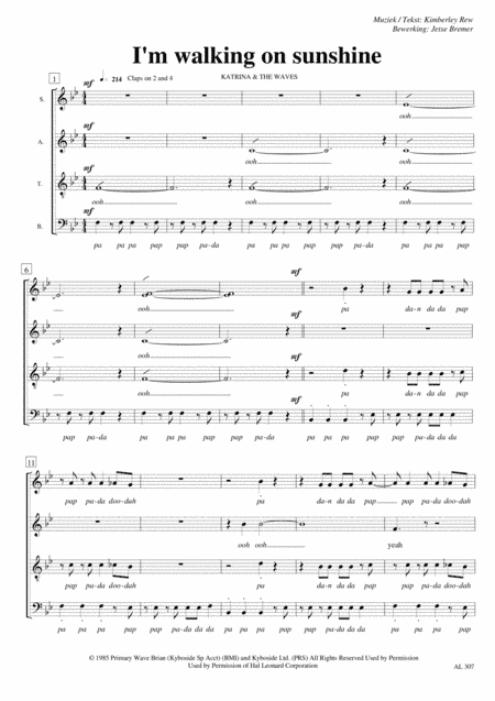 Walking On Sunshine (arr. Jetse Bremer)