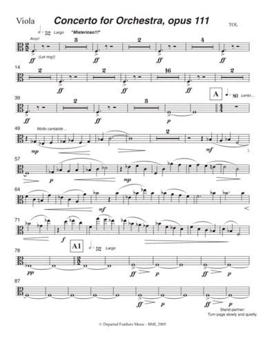 Concerto for Orchestra, opus 111 (2005) Viola part