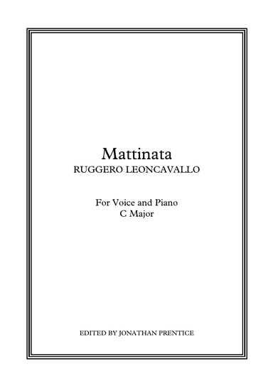 Mattinata (C Major) (arr. Jonathan Prentice)