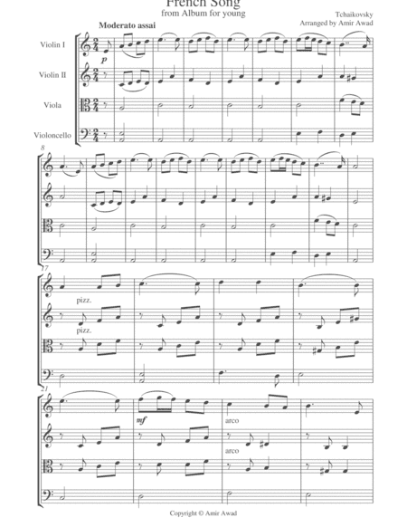 Tchaikovsky : Little French Song (arr. Amir Awad)