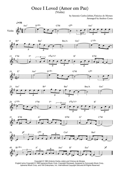 Once I Loved (amor Em Paz) (love In Peace) (arr. Andrea Costa)