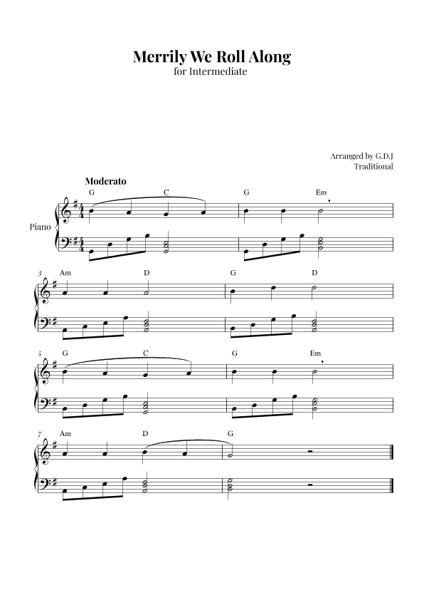 Merrily We Roll Along (arr. GDJ)