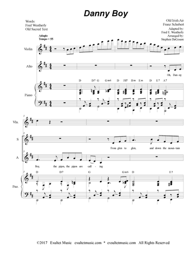 Danny Boy (Funeral Version) (Duet for Soprano and Alto Solo) (arr. Stephen DeCesare)
