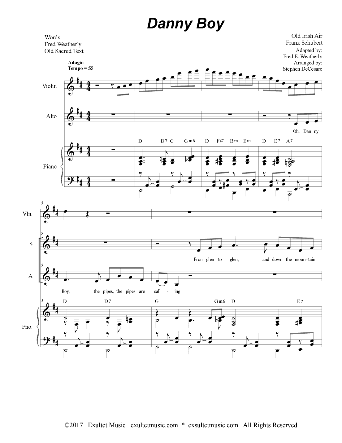 Danny Boy (Funeral Version) (Duet for Soprano and Alto Solo) (arr. Stephen DeCesare)