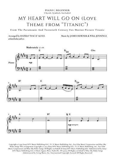 My Heart Will Go On (love Theme From 'titanic') (arr. Danilo "Daca" Alves)