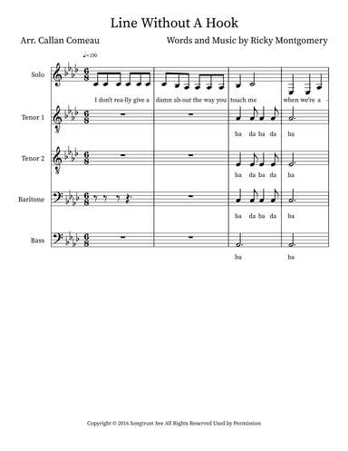 Line Without A Hook (arr. Callan Comeau)