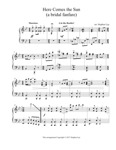 Here Comes The Sun (arr. Stephen Lay)