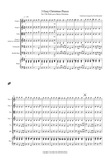 3 Easy Christmas Pieces for String Orchestra (arr. David Burndrett)