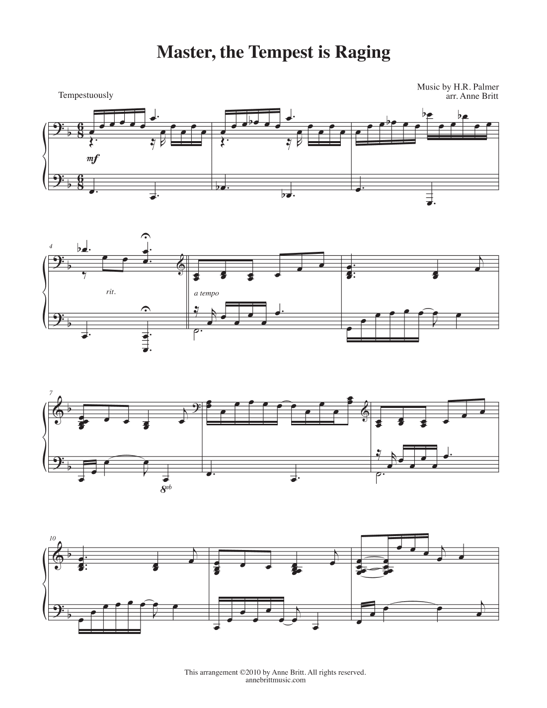 Master, the Tempest Is Raging (arr. Anne Britt)