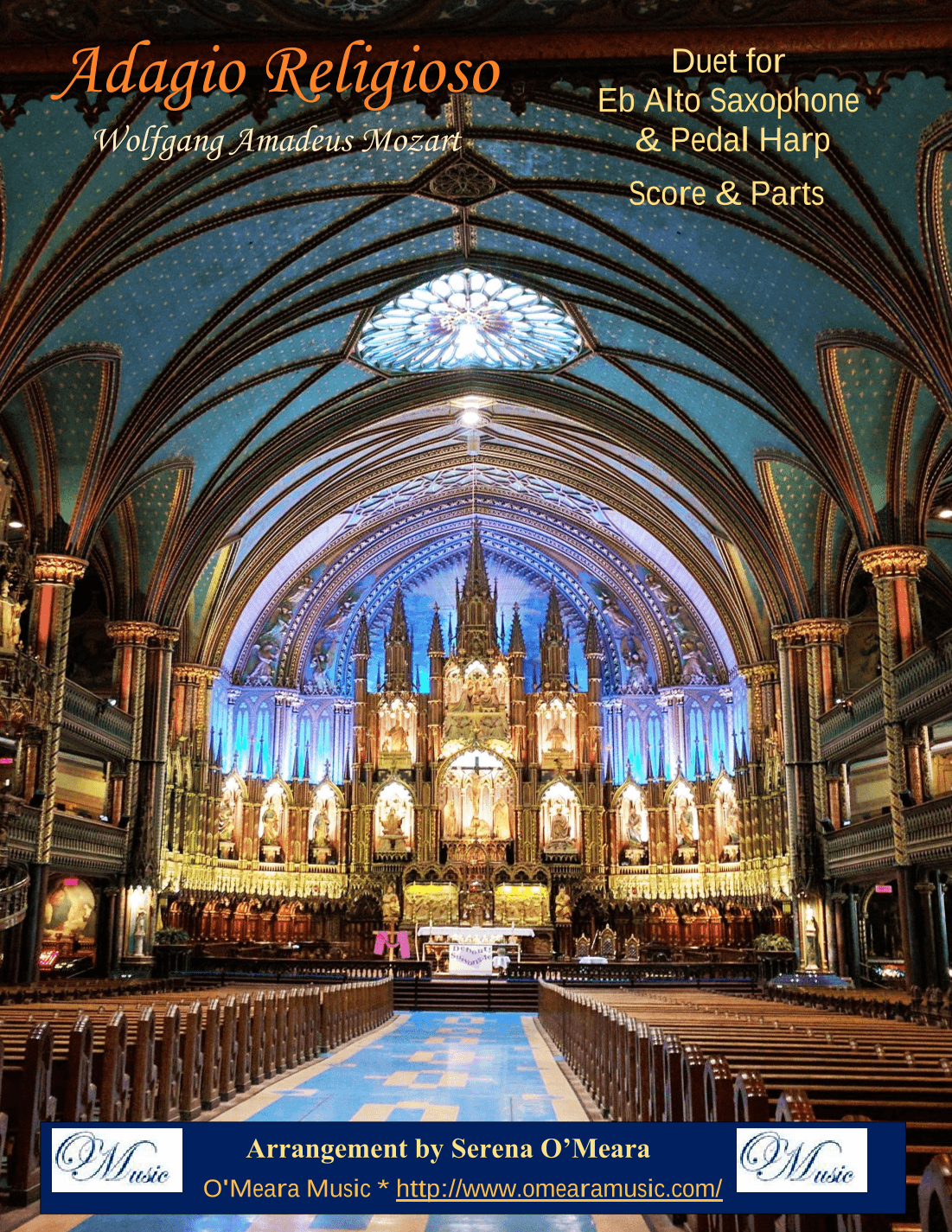 Adagio Religioso, K622, Duet for Eb Alto Saxophone & Pedal Harp (arr. Serena O'Meara)