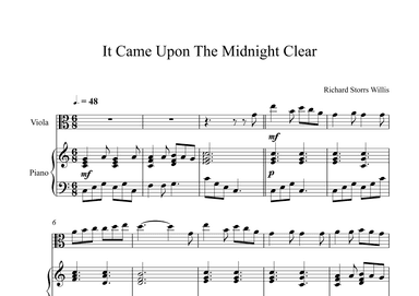 It Came Upon The Midnight Clear - Richard Storrs Willis (Viola + Piano) (arr. Digital Book Music)