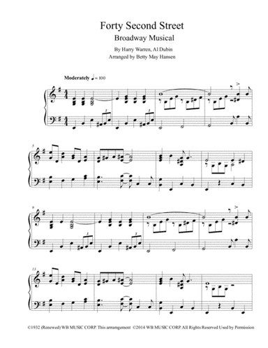 Forty-second Street (arr. Betty May Hansen)