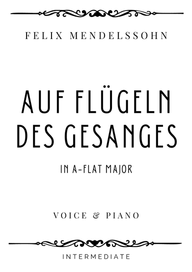 Mendelssohn - Auf Flügeln des Gesanges in A-flat major - Intermediate (arr. Piacere Music Sheets)