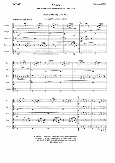 Sara (arr. Clive Longhurst)