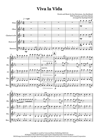 Viva La Vida (arr. Kayleigh Huelin)