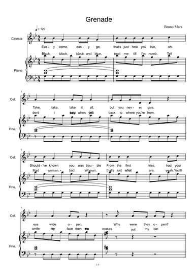 Grenade (arr. Bruno Mars)