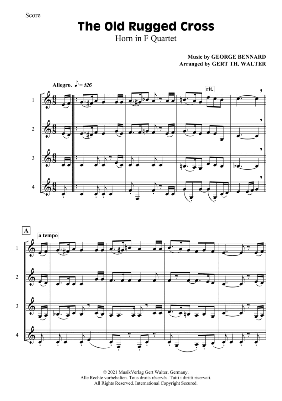 The Old Rugged Cross (arr. Gert Th. Walter)