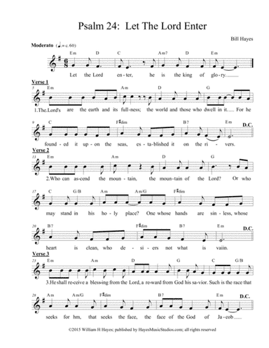 Psalm 24:  Let The Lord Enter