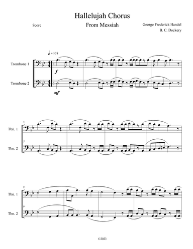Hallelujah Chorus from Messiah (Trombone Duet) (arr. B. C. Dockery)