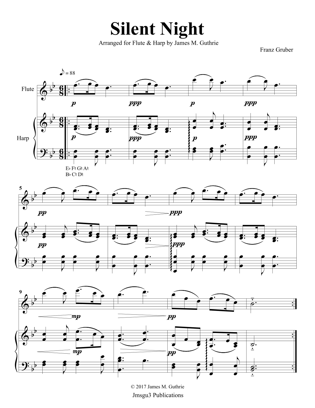 Silent Night for Flute & Harp (arr. James M. Guthrie)