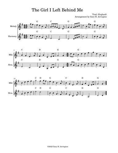 The Girl I Left Behind Me (arr. Gary H. Arrington)