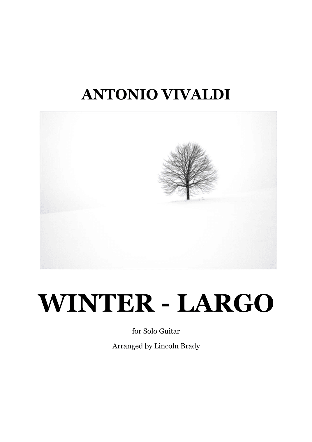 WINTER - LARGO for Solo Guitar (with TAB) (arr. LINCOLN BRADY)