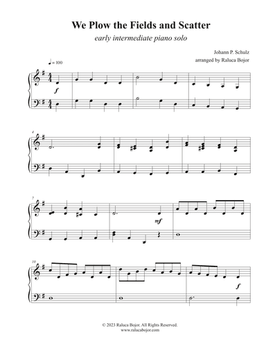 We Plow the Fields and Scatter (early intermediate) (arr. Raluca Bojor)