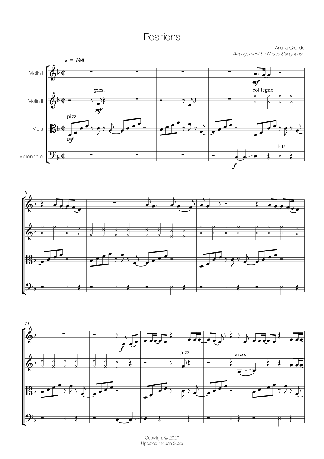 Positions (arr. Nyssa Sanguansri)