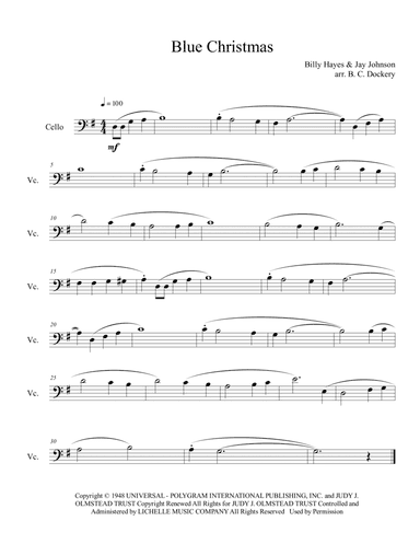 Blue Christmas (arr. B. C. Dockery)