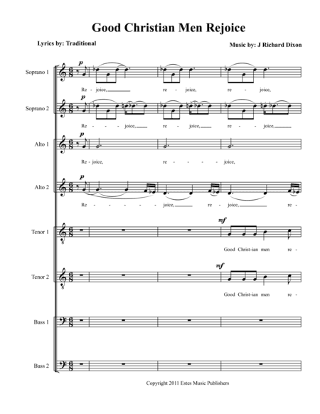 Good Christian Men, Rejoice (arr. J. Richard Dixon)