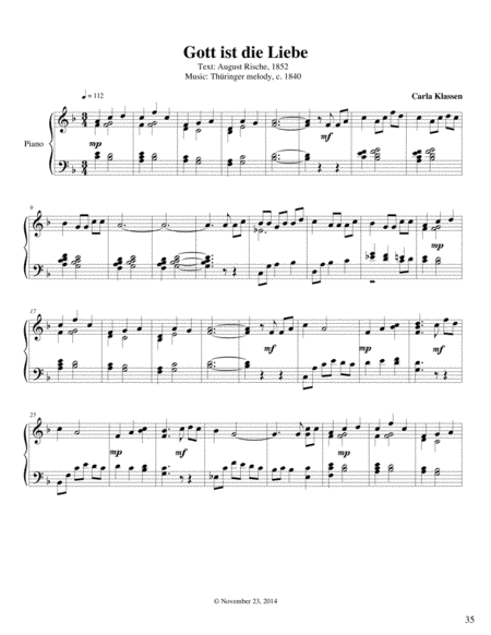 Gott is die Liebe (arr. Carla Klassen)