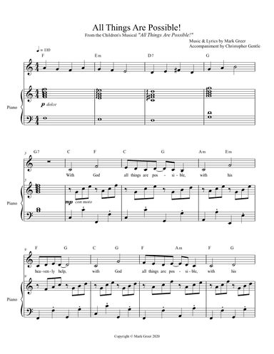 All Things Are Possible! Title Song from the Children's Musical "All Things Are Possible!"