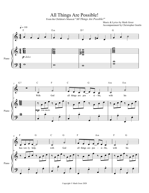 All Things Are Possible! Title Song from the Children's Musical "All Things Are Possible!"