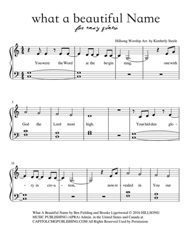 What A Beautiful Name (arr. Kimberly Steele)