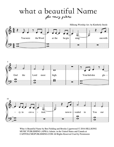What A Beautiful Name (arr. Kimberly Steele)