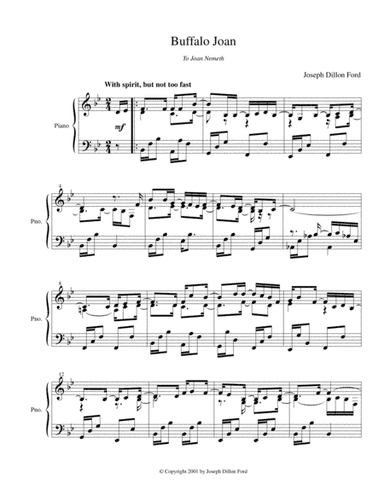 Yellowstone Joan (in B flat) for piano solo