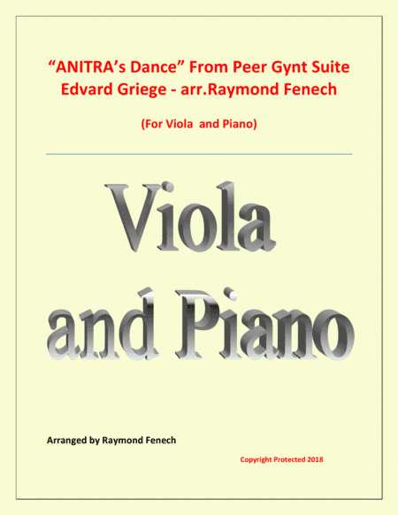 Anitra's Dance - From Peer Gynt (Viola and Piano) (arr. Raymond Fenech)