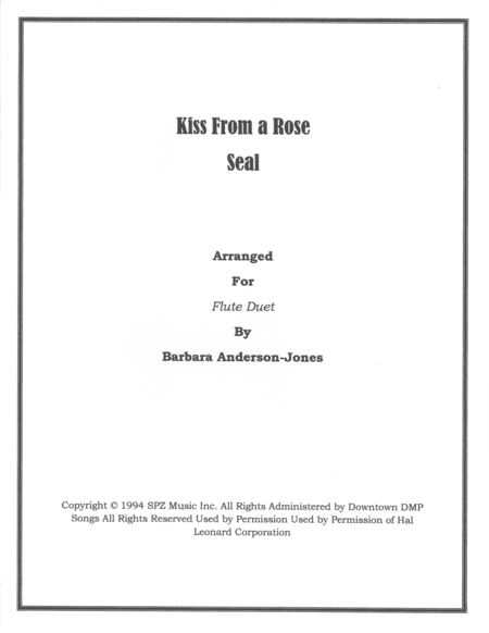 Kiss From A Rose (arr. Barbara Anderson-Jones)