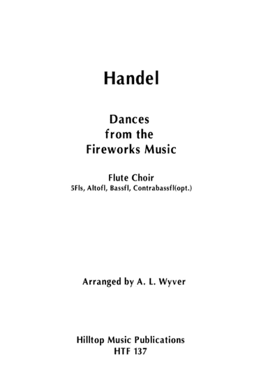 Dances from the Fireworks Music arr. flute choir (arr. A.  L. Wyver)