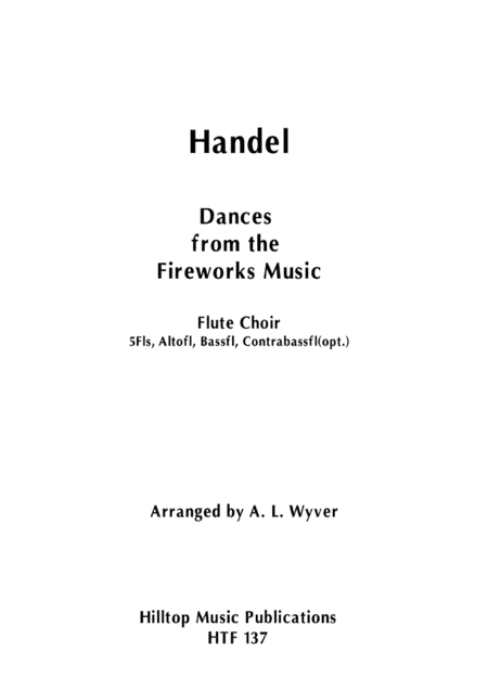 Dances from the Fireworks Music arr. flute choir (arr. A.  L. Wyver)