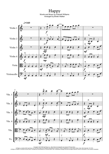 Happy (arr. Bridie Walker)