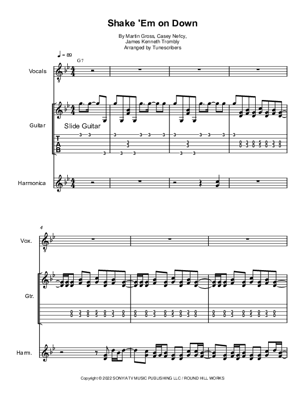 Shake 'Em on Down (arr. Tunescribers)