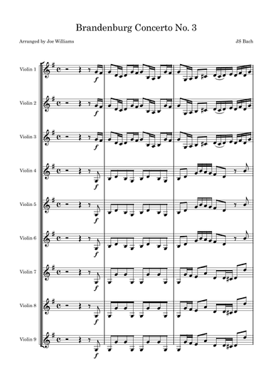 Brandenburg Concerto No. 3 (arr. Joe Williams)