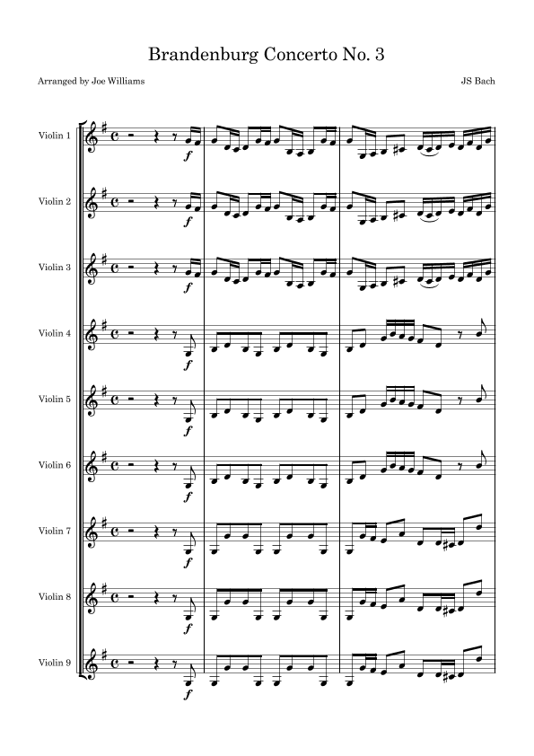 Brandenburg Concerto No. 3 (arr. Joe Williams)