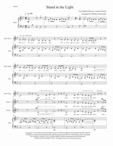 Stand In The Light (arr. Whitney Simmonds)